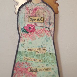 Kelly Rae Roberts "Give Yourself Permission" Hanging Angel